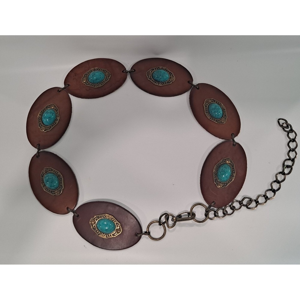 Lake Shore Drive Belt Womens Size SM Brown Concho Leather